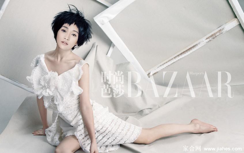 周迅短发纯白写真小巧妩媚美图[4]
