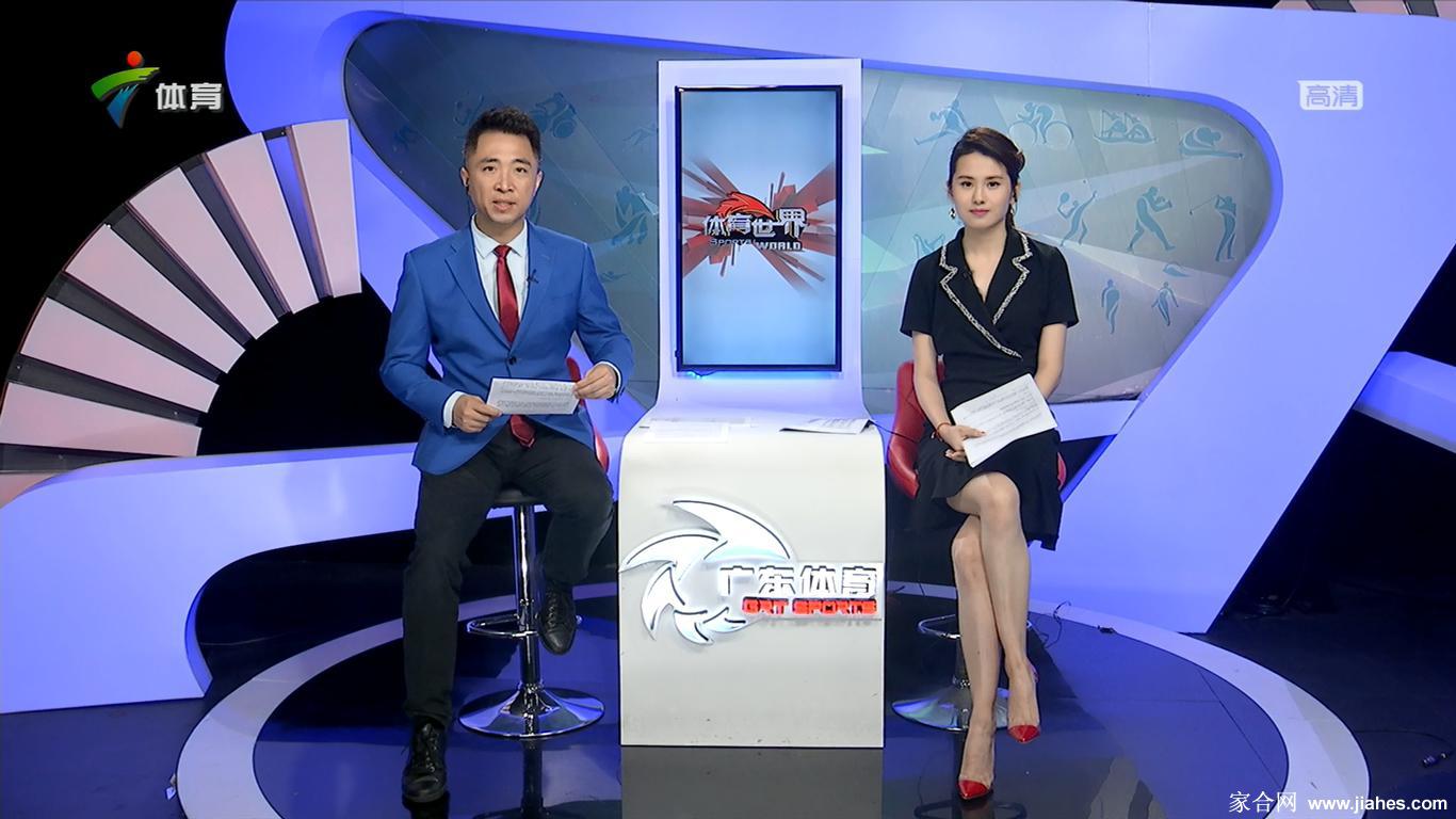 广东体育主持人张可盈连衣短裙丝袜美腿高跟直播主持图片[5]