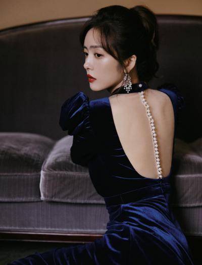 蔡文静美背倩影美丽写真
