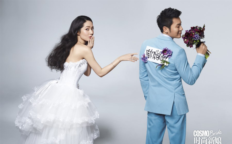 郭碧婷披婚纱登时尚杂志封面[6]