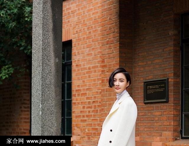 张歆艺短发演绎冬日休闲穿搭街拍图片[8]