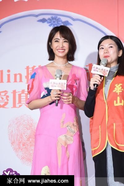 蔡依林粉红色连衣裙“爱老大使”公益活动图片[12]