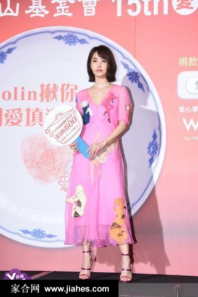 蔡依林粉红色连衣裙“爱老大使”公益活动图片[17]