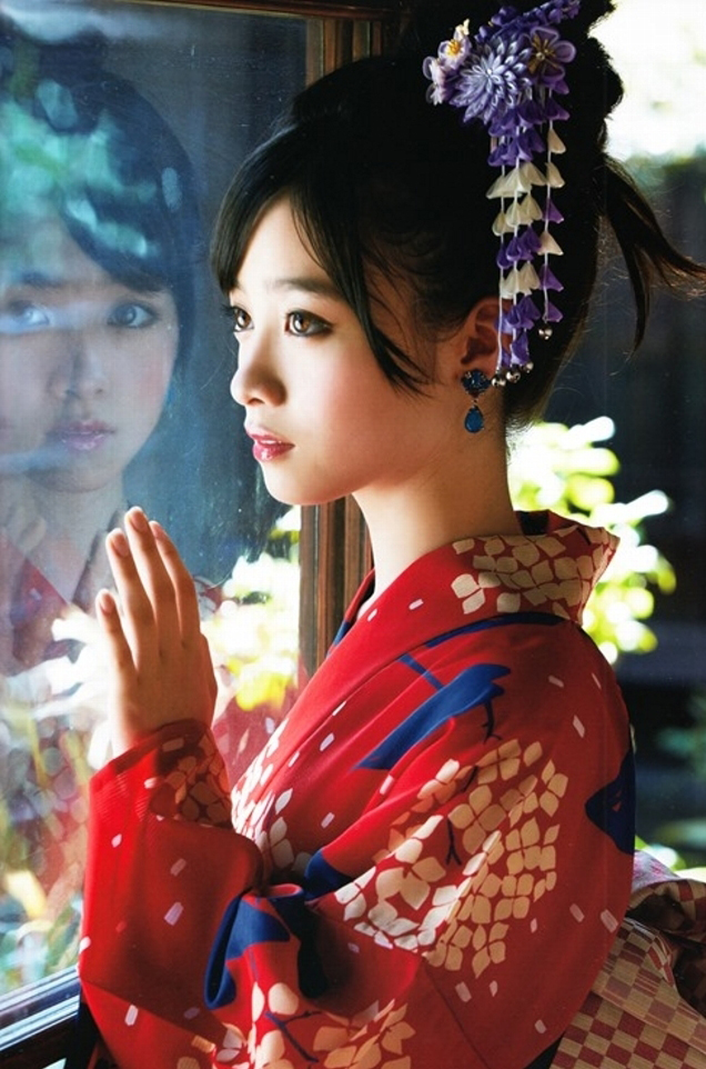 日本美女桥本环奈和服写真清纯唯美[3]