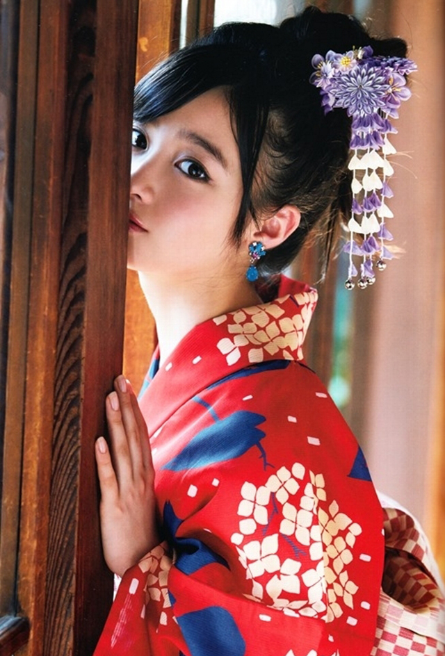 日本美女桥本环奈和服写真清纯唯美[5]