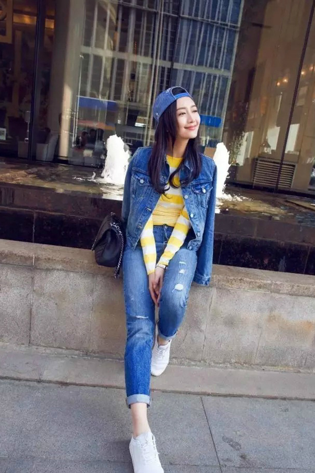 气质女星王鸥牛仔时尚风格街拍
